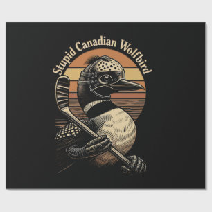 Papel De Presente Passaro Lobo Canadense Estúpido