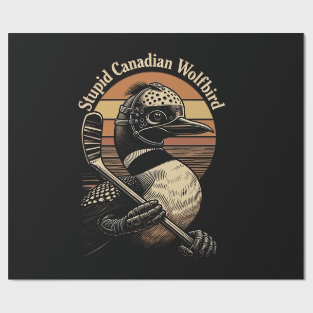 Papel De Presente Passaro Lobo Canadense Estúpido (Aberto)