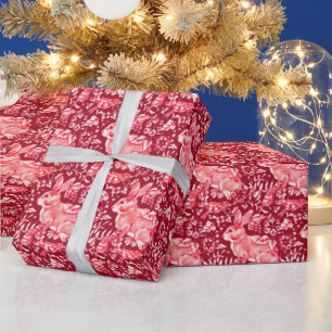 Papel De Presente Pássaro Vermelho Natal Pássaro Florestal Padrão