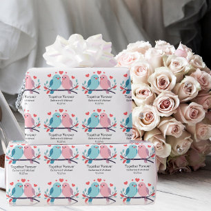 Papel De Presente Pássaros Amar Juntos Para Casamento De Dias de os