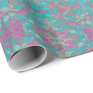 Papel De Presente Pássaros árabes Bohemian Boho Turquoise