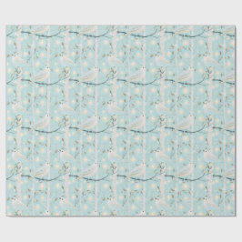 Papel De Presente Pássaros Brilho de Bétula