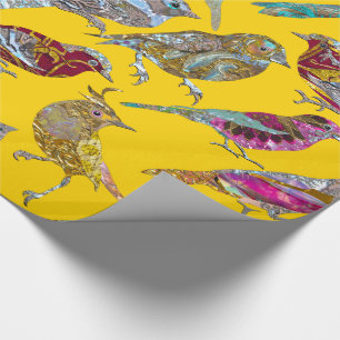 Papel De Presente Pássaros Dançantes Elegantes no Sol Brilhante