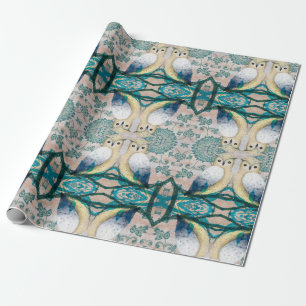 PAPEL DE PRESENTE PÁSSAROS DAS CORUJAS