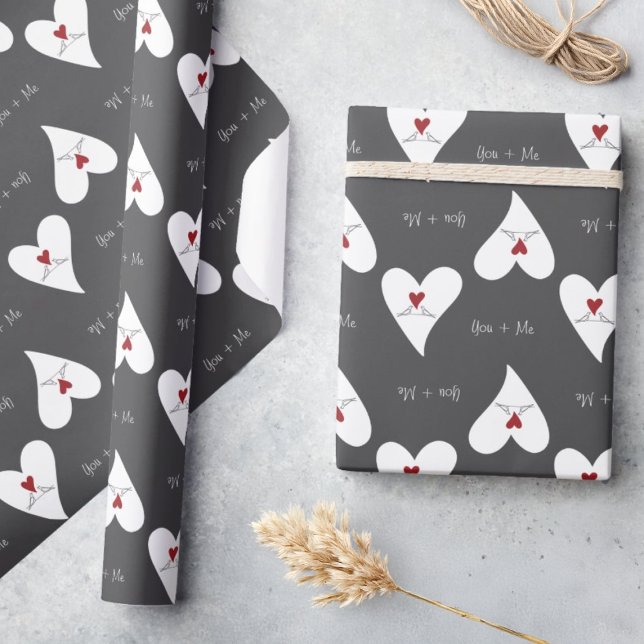 Papel De Presente Pássaros de Amor Modernos Simples Personalizados C (Criador carregado)