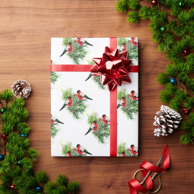 Papel De Presente Pássaros de Inverno (Presente de Natal)