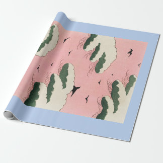 PAPEL DE PRESENTE PÁSSAROS DE JAPONÊS HOKUSAI E VESTUÁRIO