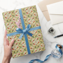 Pássaros de Natal e Folhas de Azevinho em Arte Pop