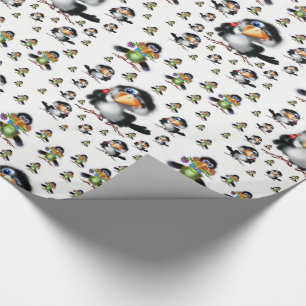 Papel De Presente Pássaros de papel para enrolar