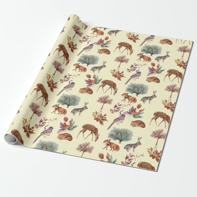 Papel De Presente Pássaros e Aves Amarelos Pálidos Fundo (Desenrolado)