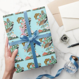 Papel De Presente Pássaros e borboletas do Vintage