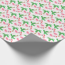 Pássaros Flamingos de Natal Tropical de Praia