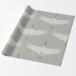 Papel De Presente Pássaros Neutros Dusty Gruas Argumentos