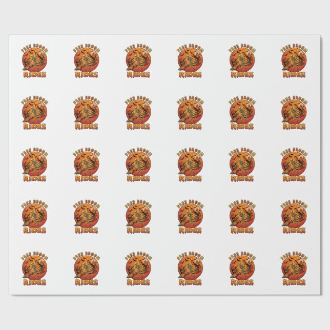 Papel De Presente Passeios de Vassoura Grátis Abóbora de Halloween E (Aberto)