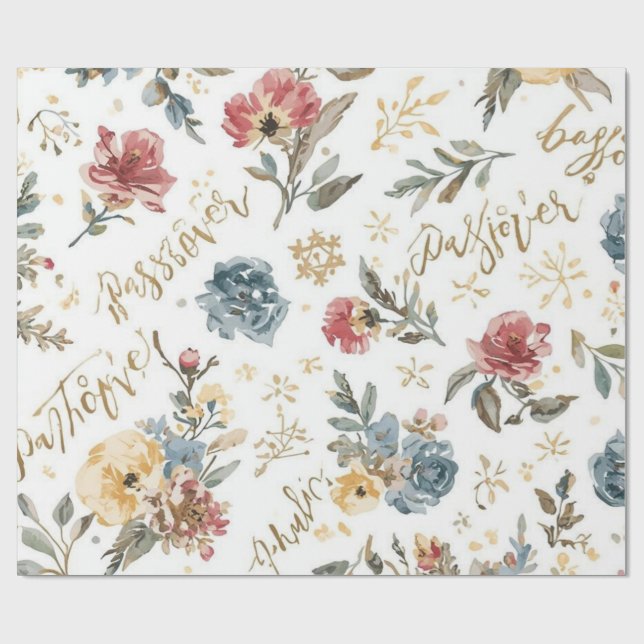 Papel De Presente "Passover" floral Wrapping Paper (Aberto)