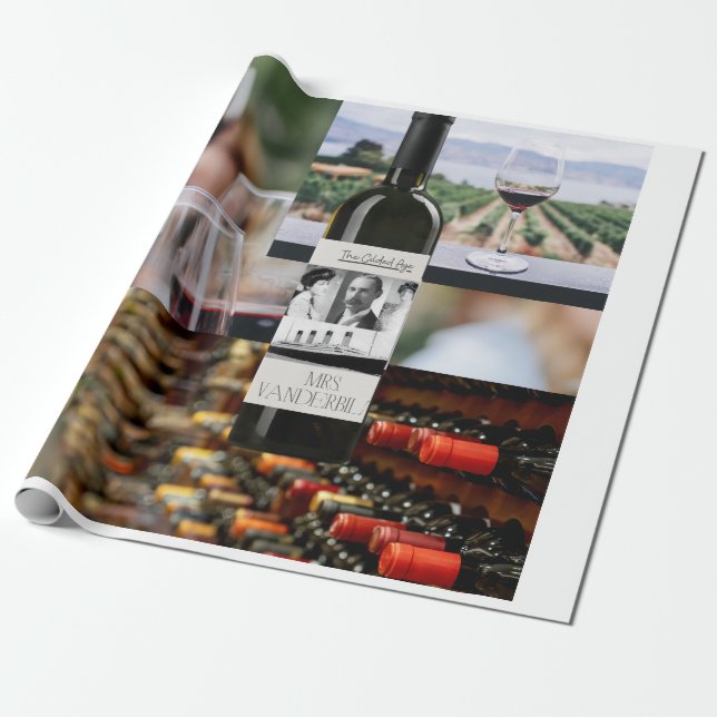 Papel De Presente Pasta De Aropamento De Vinho, De Idade Dourada (Desenrolado)