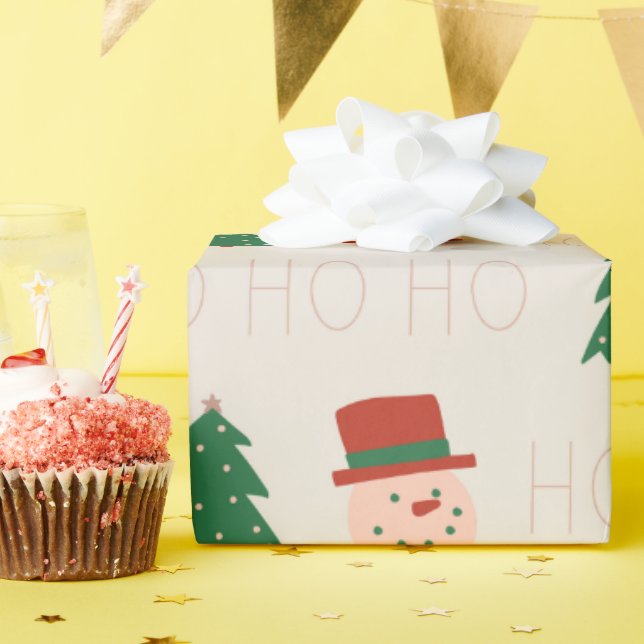 Papel De Presente Pasta de Quebramento Ho Ho (Festa de aniversário)