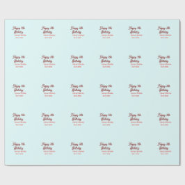 Papel De Presente Pastel blue red happy 16th birthday name date eleg