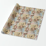 Papel De Presente Pastel Blue Victorian Christmas Wrappaper<br><div class="desc">Adoráveis cores pastéis adoram esta design com recortes vitorianos.</div>