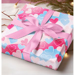 Papel De Presente Pastel Blush Pink Bebê Corações Azuis Amor Românti<br><div class="desc">O Pastel Blush Pink Baby Blue Heart Adora Papel Romântico De Moldagem.</div>