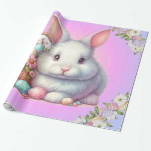 Papel De Presente Pastel Bonito Coelho da Páscoa
