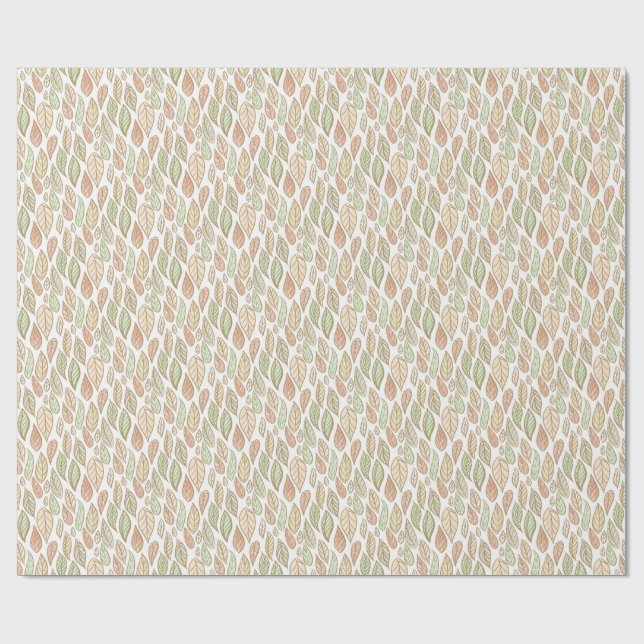 Papel De Presente Pastel Botanical Leaf Pattern (Aberto)