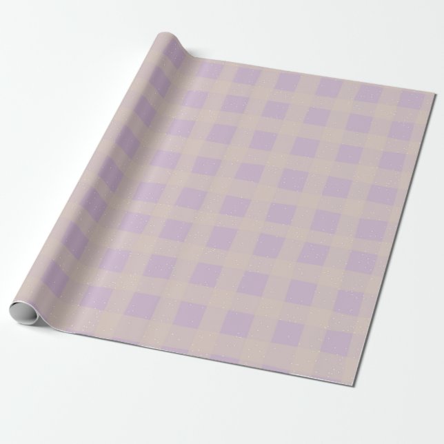 Papel De Presente Pastel Checkered Gingham (Desenrolado)