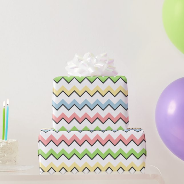Papel De Presente Pastel Chevron-Drop Shadow por Shirley Taylor (Presentes para festas)