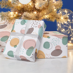 Papel De Presente Pastel Cores Formas Orgânicas