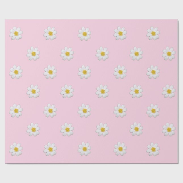Papel De Presente Pastel Daisy Wrapping Paper (Aberto)