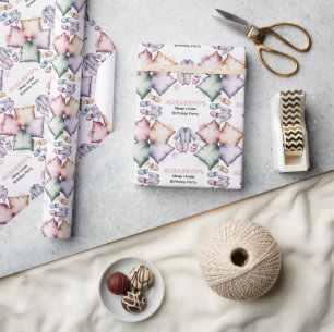 Papel De Presente Pastel Dormir Debaixo da Festa de Aniversário da M