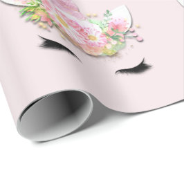 Papel De Presente Pastel Farmoso, Rosa-Rosa, Brilhante Unicorn