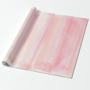 Papel De Presente Pastel feminino da aguarela cor-de-rosa Dourado