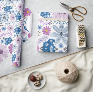 Papel De Presente Pastel Floral