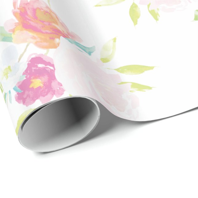 Papel De Presente Pastel Floral Gift Wraping Paper (Ponta do rolo)