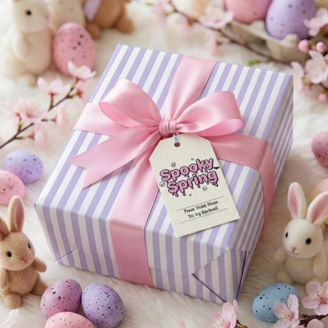 Papel De Presente Pastel Goth Easter Lavender Striped Alternative (Pastel Goth Easter Lavender Striped Alternative Wrapping Paper)