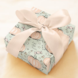 Papel De Presente Pastel Green Sweet Little Pumpkin Baby
