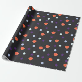 Papel De Presente Pastel Halloween Shells & Sea Stars em Negro