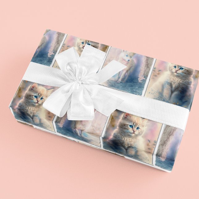 Papel De Presente Pastel Kitten e Puppy (Criador carregado)