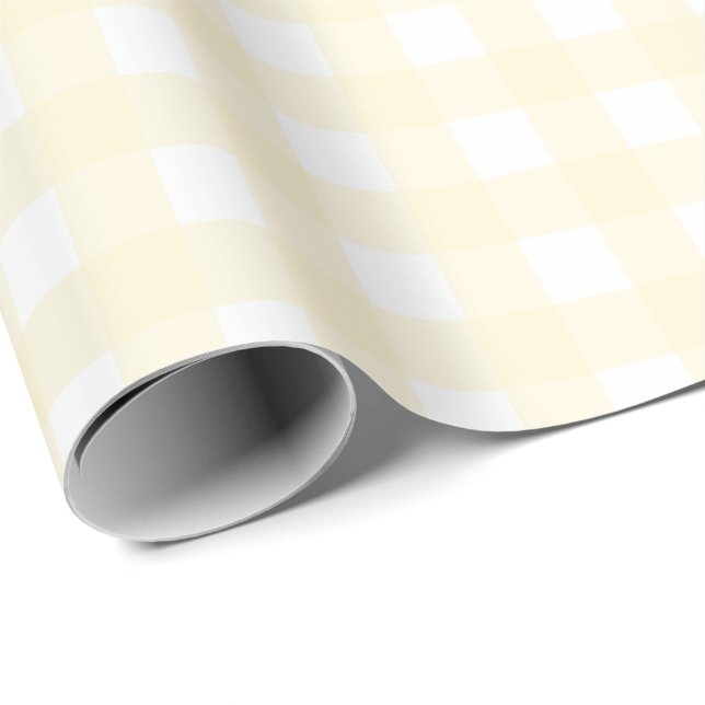 Papel De Presente Pastel Lemon Gingham Wrappaper (Ponta do rolo)