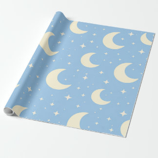 Papel De Presente Pastel Moon Stars Baby Wrapping Paper