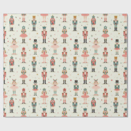 Papel De Presente Pastel Nutcrackers e Ballerinas