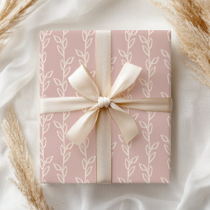 Papel De Presente Pastel Pink Mauve Shabby Leaf Floral