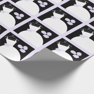 Papel De Presente Pastel preto Purple Casado
