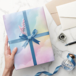 Papel De Presente Pastel Rainbow Soft Cloud Blend Abstract Pattern