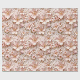 Papel De Presente Pastel Rosa Bonito Floral