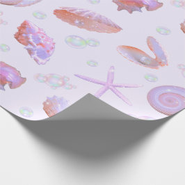 Papel De Presente Pastel Seashell & Pearl Ocean Pattern Gift Wrap