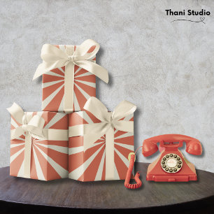 Papel De Presente Pastel Stripes Vintage Retro 90s Diversão Aniversá