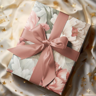 Papel De Presente Pastel Suave Elegante Peony Sem Olho