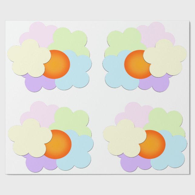 Papel De Presente Pastel Sunrise Wrapping Paper (Aberto)